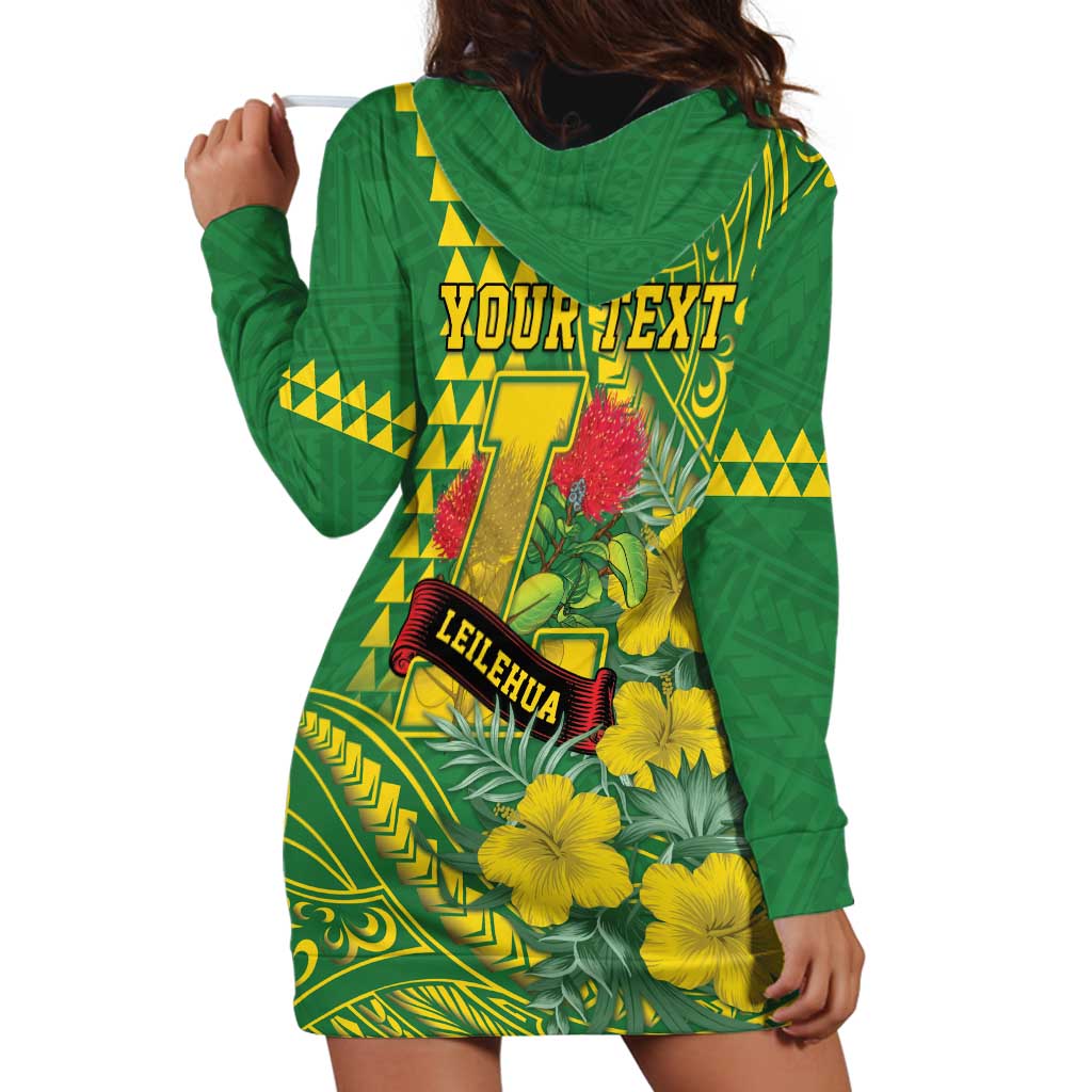 Personalised Hawaii Leilehua High School Hoodie Dress Tribal Tattoo With Hibiscus Flowers LT05 - Polynesian Pride