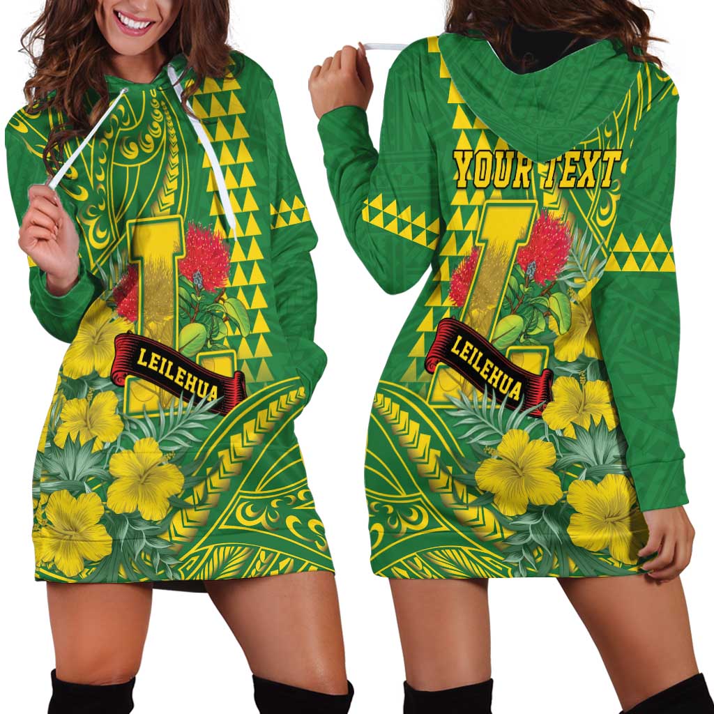 Personalised Hawaii Leilehua High School Hoodie Dress Tribal Tattoo With Hibiscus Flowers LT05 - Polynesian Pride