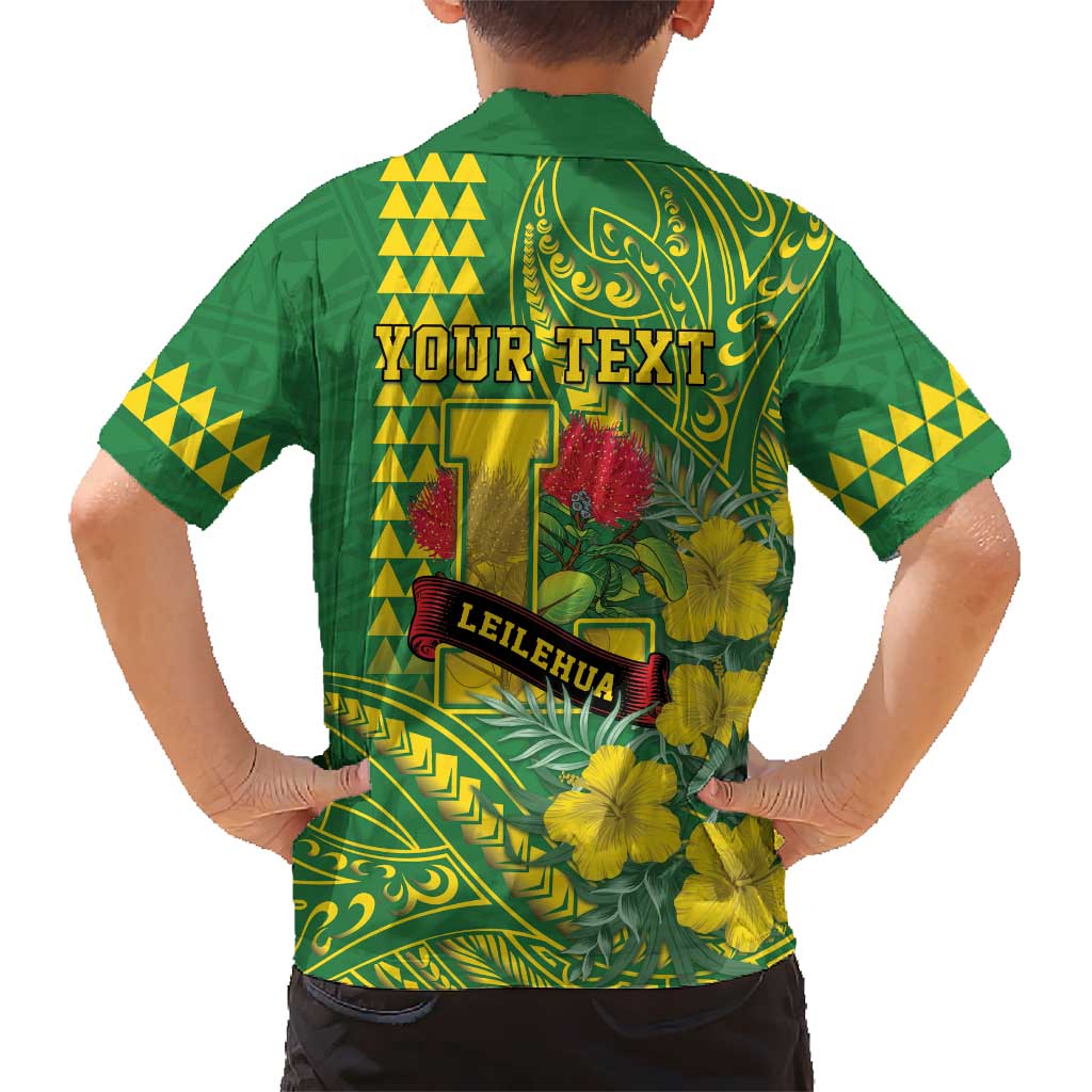 Personalised Hawaii Leilehua High School Kid Hawaiian Shirt Tribal Tattoo With Hibiscus Flowers LT05 - Polynesian Pride