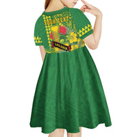 Personalised Hawaii Leilehua High School Kid Short Sleeve Dress Tribal Tattoo With Hibiscus Flowers LT05 - Polynesian Pride