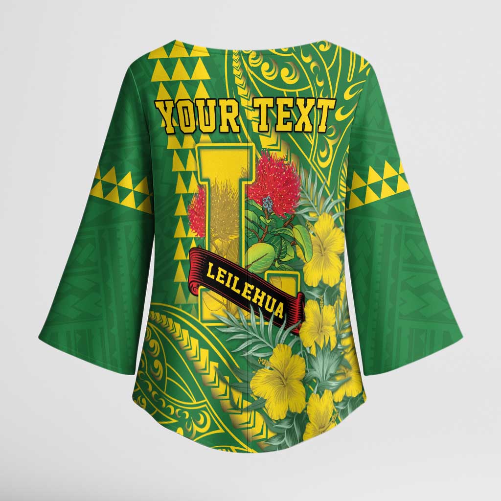 Personalised Hawaii Leilehua High School Kimono Sleeve Blouse Tribal Tattoo With Hibiscus Flowers LT05 - Polynesian Pride