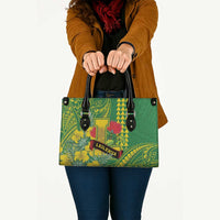 Hawaii Leilehua High School Leather Bag Tribal Tattoo With Hibiscus Flowers