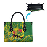 Hawaii Leilehua High School Leather Bag Tribal Tattoo With Hibiscus Flowers
