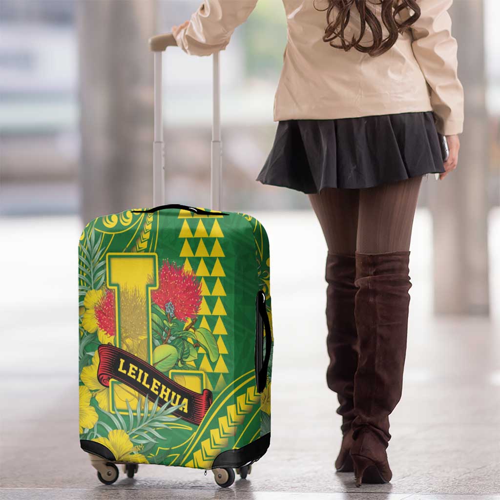 Hawaii Leilehua High School Luggage Cover Tribal Tattoo With Hibiscus Flowers LT05 - Polynesian Pride