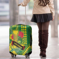 Hawaii Leilehua High School Luggage Cover Tribal Tattoo With Hibiscus Flowers LT05 - Polynesian Pride