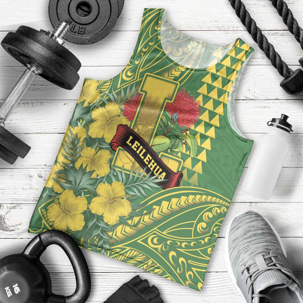Personalised Hawaii Leilehua High School Men Tank Top Tribal Tattoo With Hibiscus Flowers LT05 - Polynesian Pride