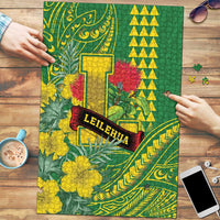 Hawaii Leilehua High School Puzzle Tribal Tattoo With Hibiscus Flowers