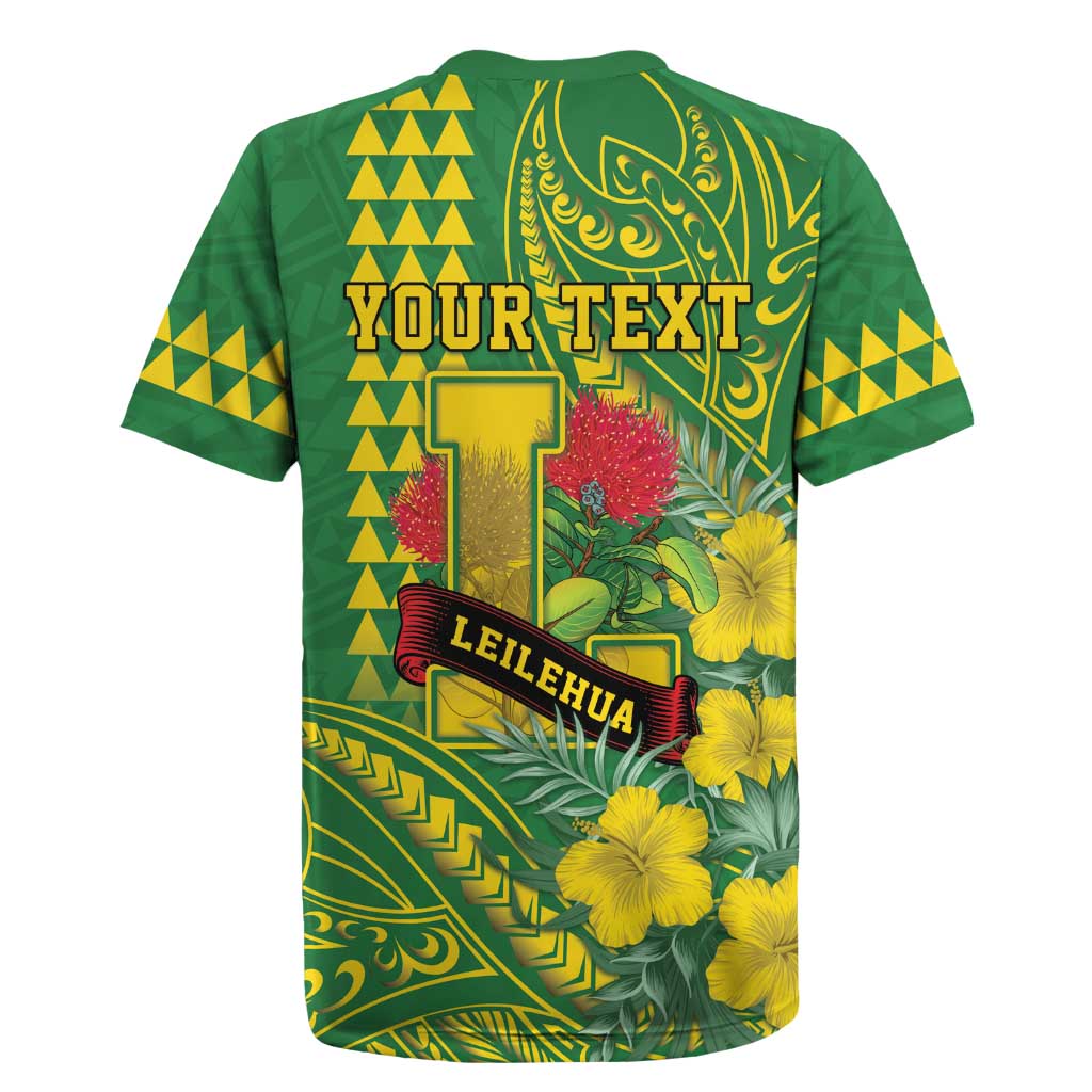 Personalised Hawaii Leilehua High School Rugby Jersey Tribal Tattoo With Hibiscus Flowers LT05 - Polynesian Pride