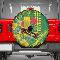 Hawaii Leilehua High School Spare Tire Cover Tribal Tattoo With Hibiscus Flowers LT05 - Polynesian Pride