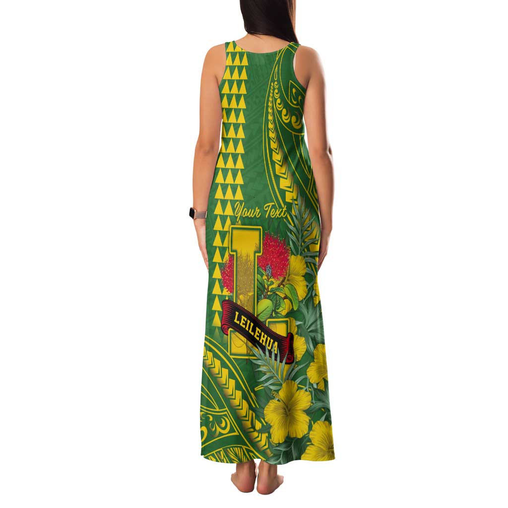 Personalised Hawaii Leilehua High School Tank Maxi Dress Tribal Tattoo With Hibiscus Flowers LT05 - Polynesian Pride