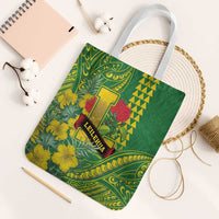 Hawaii Leilehua High School Tote Bag Tribal Tattoo With Hibiscus Flowers LT05 White Strap One Size Green - Polynesian Pride