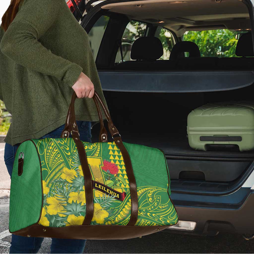 Hawaii Leilehua High School Travel Bag Tribal Tattoo With Hibiscus Flowers LT05 - Polynesian Pride
