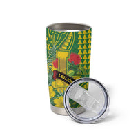 Personalised Hawaii Leilehua High School Tumbler Cup Tribal Tattoo With Hibiscus Flowers LT05 - Polynesian Pride