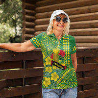Personalised Hawaii Leilehua High School Women Polo Shirt Tribal Tattoo With Hibiscus Flowers LT05 - Polynesian Pride