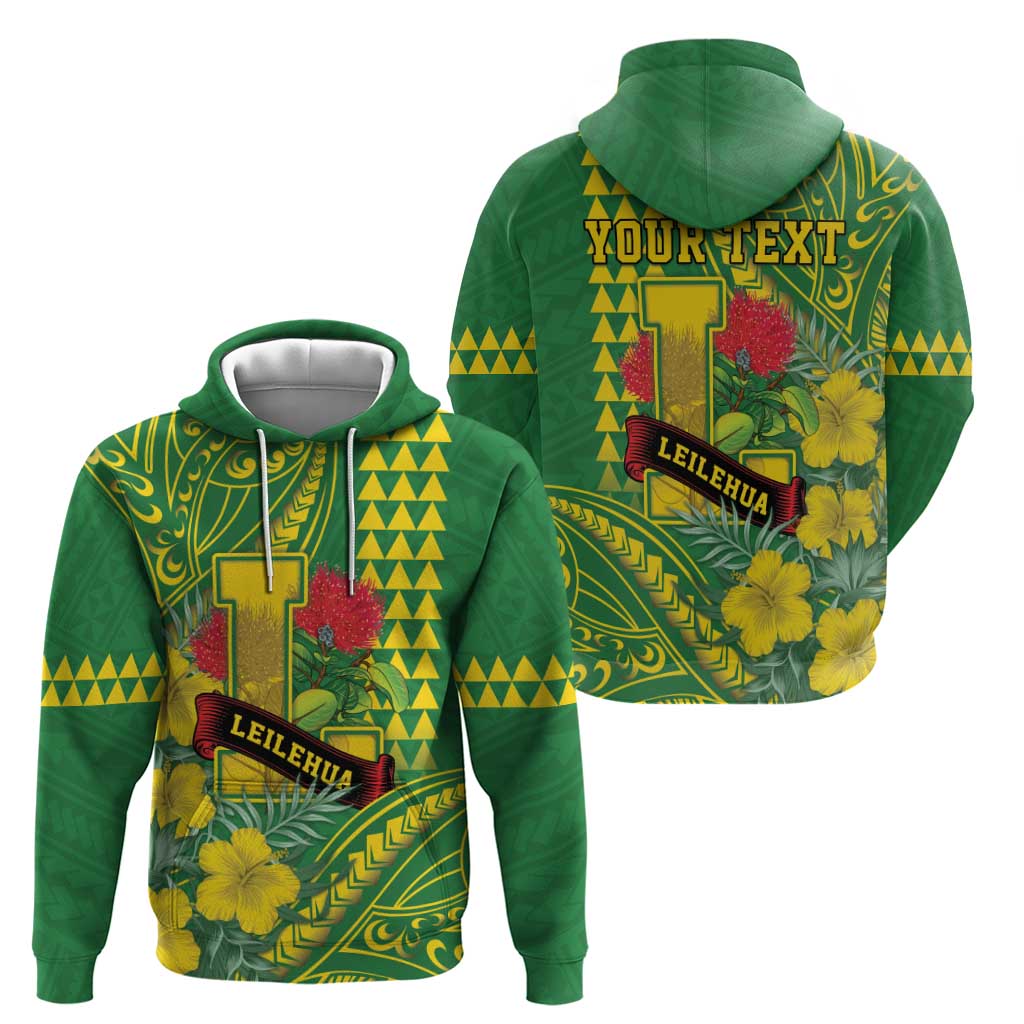 Personalised Hawaii Leilehua High School Zip Hoodie Tribal Tattoo With Hibiscus Flowers LT05 - Polynesian Pride