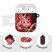 Hawaii Kalani High School AirPods Case Tribal Tattoo With Hibiscus Flowers