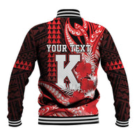 Personalised Hawaii Kalani High School Baseball Jacket Tribal Tattoo With Hibiscus Flowers LT05 - Polynesian Pride