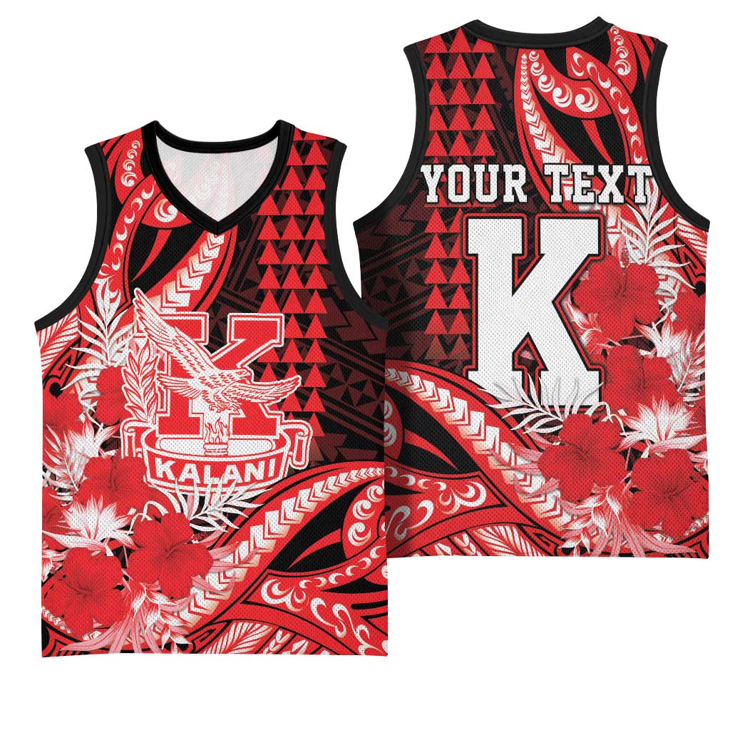 Personalised Hawaii Kalani High School Basketball Jersey Tribal Tattoo With Hibiscus Flowers LT05 - Polynesian Pride