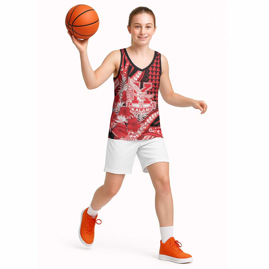 Personalised Hawaii Kalani High School Basketball Jersey Tribal Tattoo With Hibiscus Flowers LT05 - Polynesian Pride