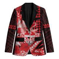 Personalised Hawaii Kalani High School Blazer Tribal Tattoo With Hibiscus Flowers LT05 Unisex Red - Polynesian Pride