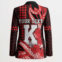 Personalised Hawaii Kalani High School Blazer Tribal Tattoo With Hibiscus Flowers LT05 - Polynesian Pride