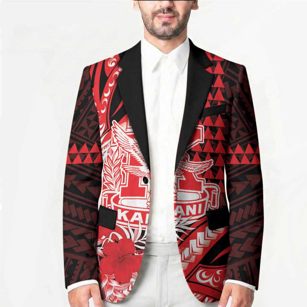 Personalised Hawaii Kalani High School Blazer Tribal Tattoo With Hibiscus Flowers LT05 - Polynesian Pride