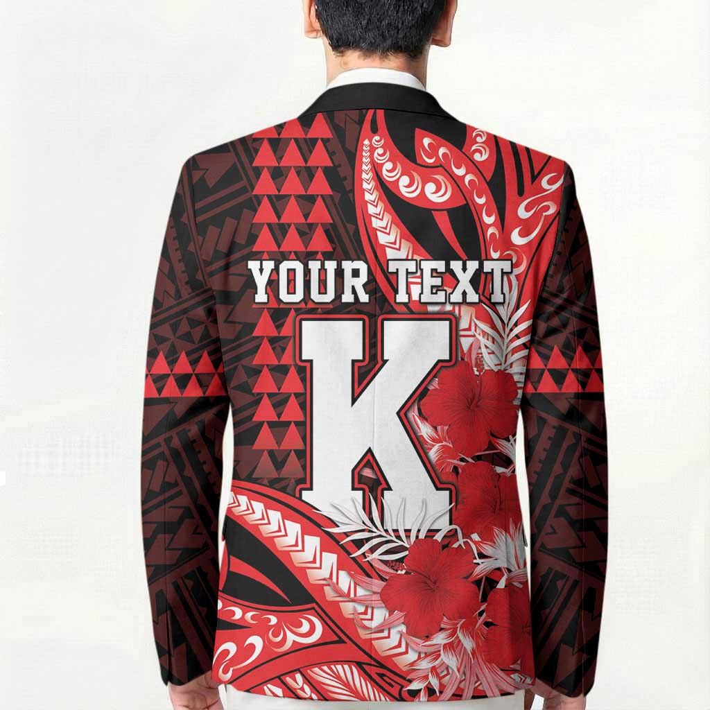 Personalised Hawaii Kalani High School Blazer Tribal Tattoo With Hibiscus Flowers LT05 - Polynesian Pride