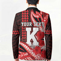 Personalised Hawaii Kalani High School Blazer Tribal Tattoo With Hibiscus Flowers LT05 - Polynesian Pride