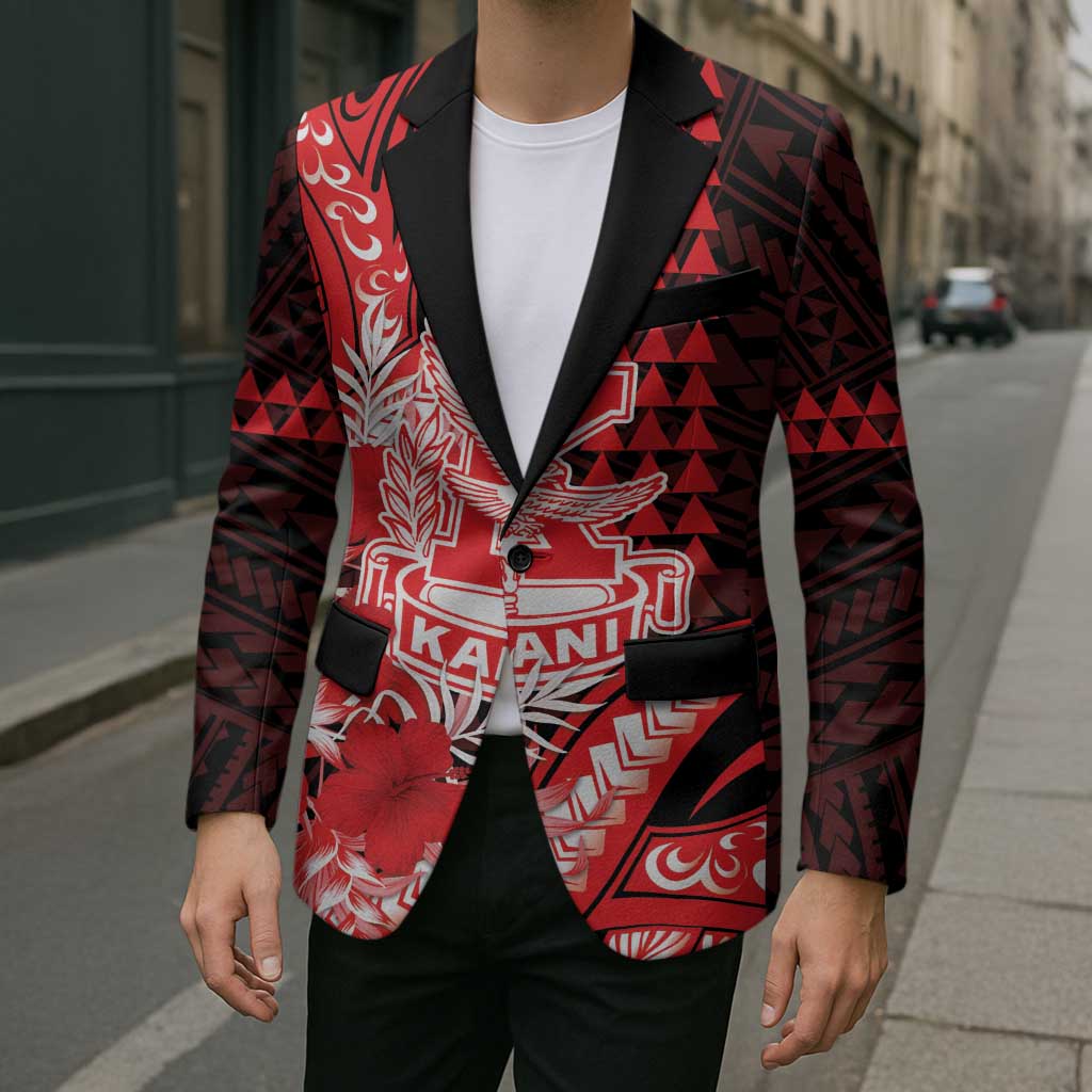 Personalised Hawaii Kalani High School Blazer Tribal Tattoo With Hibiscus Flowers LT05 - Polynesian Pride