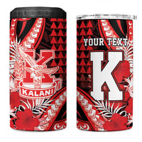 Personalised Hawaii Kalani High School 4 in 1 Can Cooler Tumbler Tribal Tattoo With Hibiscus Flowers LT05 One Size: 16 oz Red - Polynesian Pride