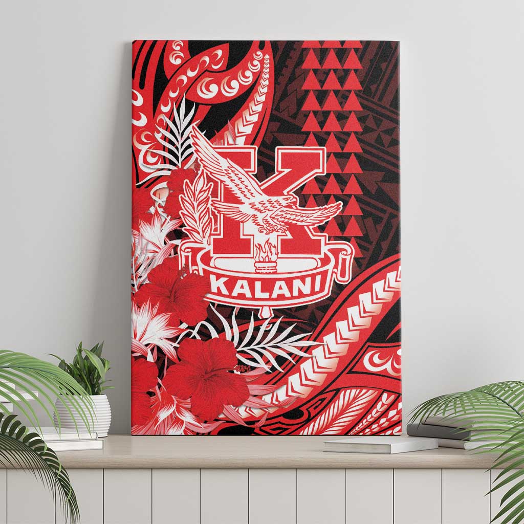 Hawaii Kalani High School Canvas Wall Art Tribal Tattoo With Hibiscus Flowers
