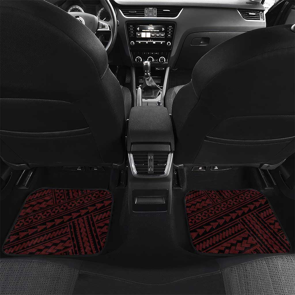 Personalised Hawaii Kalani High School Car Mats Tribal Tattoo With Hibiscus Flowers