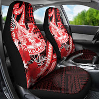 Hawaii Kalani High School Car Seat Cover Tribal Tattoo With Hibiscus Flowers LT05 - Polynesian Pride