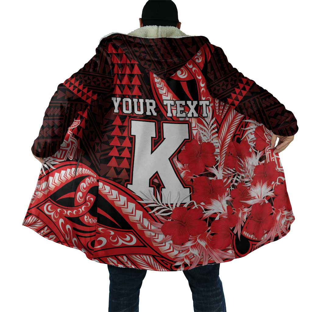 Personalised Hawaii Kalani High School Cloak Tribal Tattoo With Hibiscus Flowers