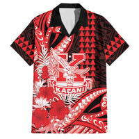 Personalised Hawaii Kalani High School Family Matching Mermaid Dress and Hawaiian Shirt Tribal Tattoo With Hibiscus Flowers LT05 Dad's Shirt - Short Sleeve Red - Polynesian Pride