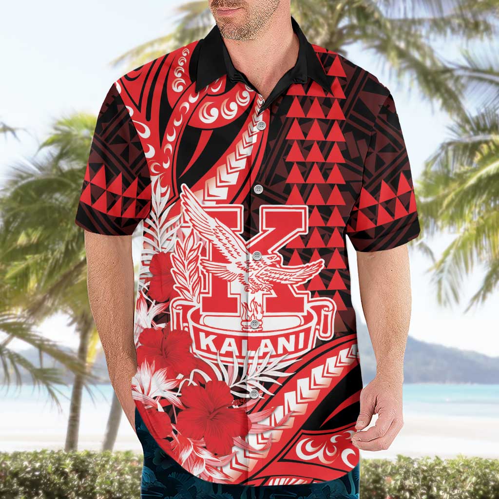 Personalised Hawaii Kalani High School Hawaiian Shirt Tribal Tattoo With Hibiscus Flowers LT05 - Polynesian Pride