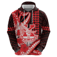 Personalised Hawaii Kalani High School Hoodie Tribal Tattoo With Hibiscus Flowers LT05 - Polynesian Pride