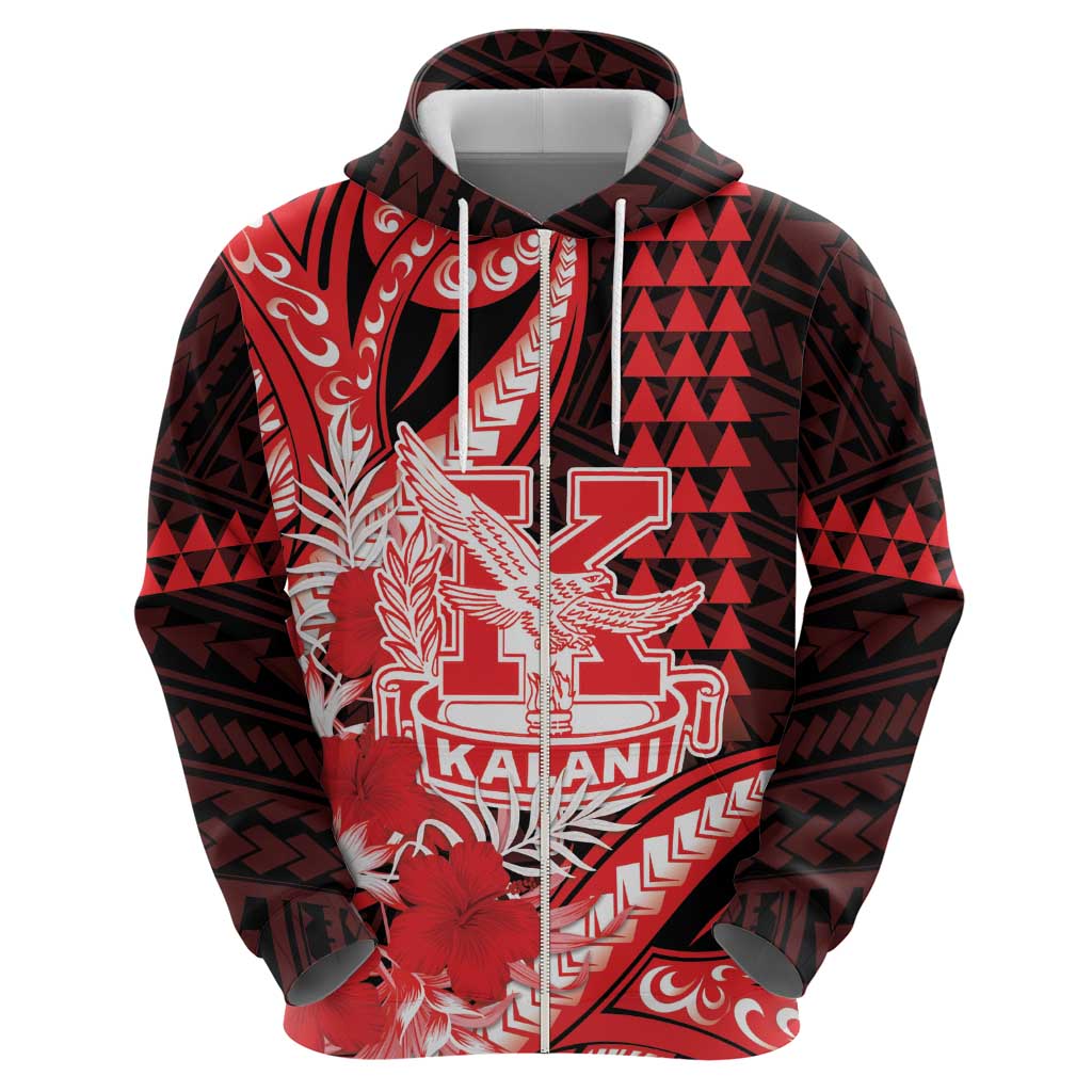 Personalised Hawaii Kalani High School Hoodie Tribal Tattoo With Hibiscus Flowers LT05 - Polynesian Pride