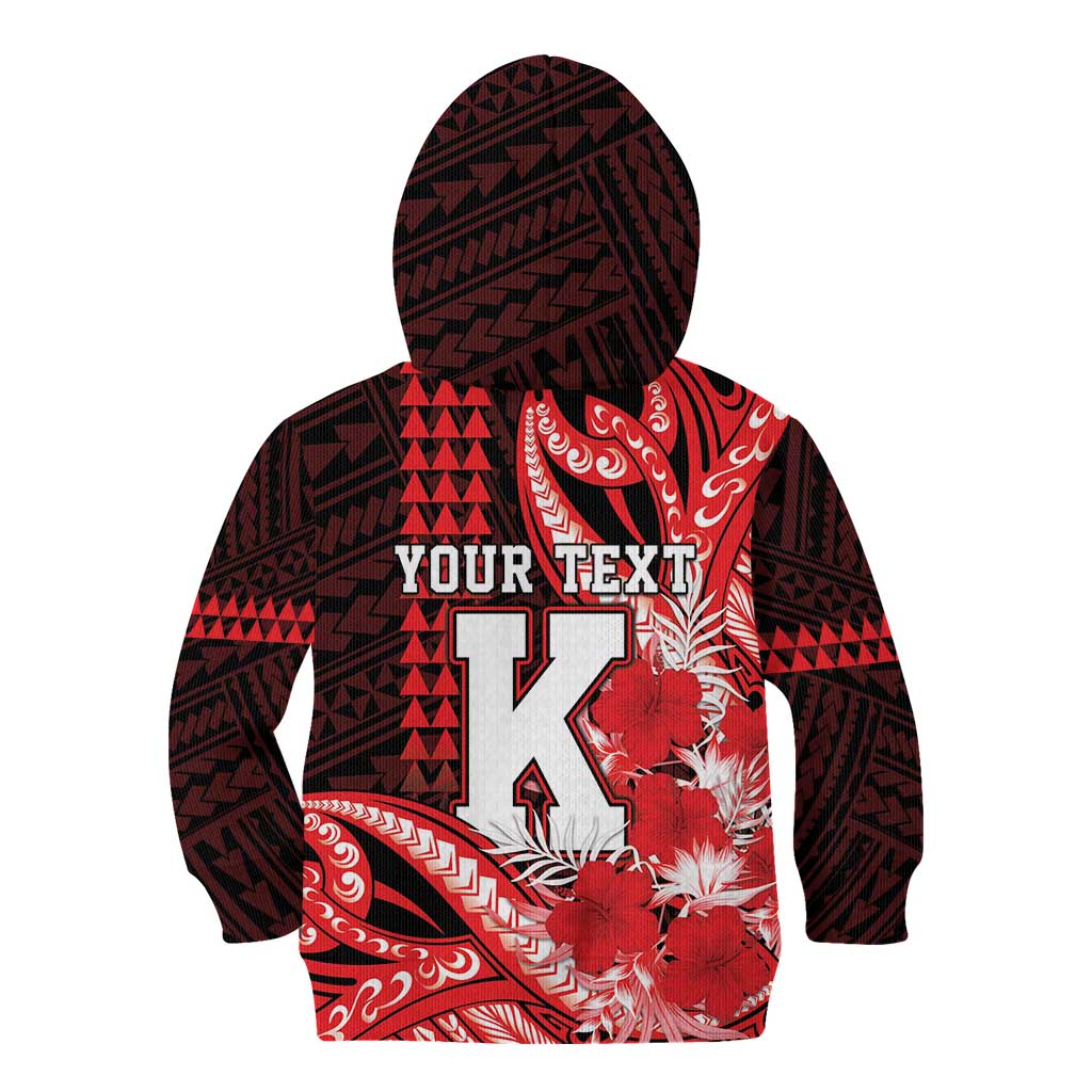 Personalised Hawaii Kalani High School Kid Hoodie Tribal Tattoo With Hibiscus Flowers LT05 - Polynesian Pride