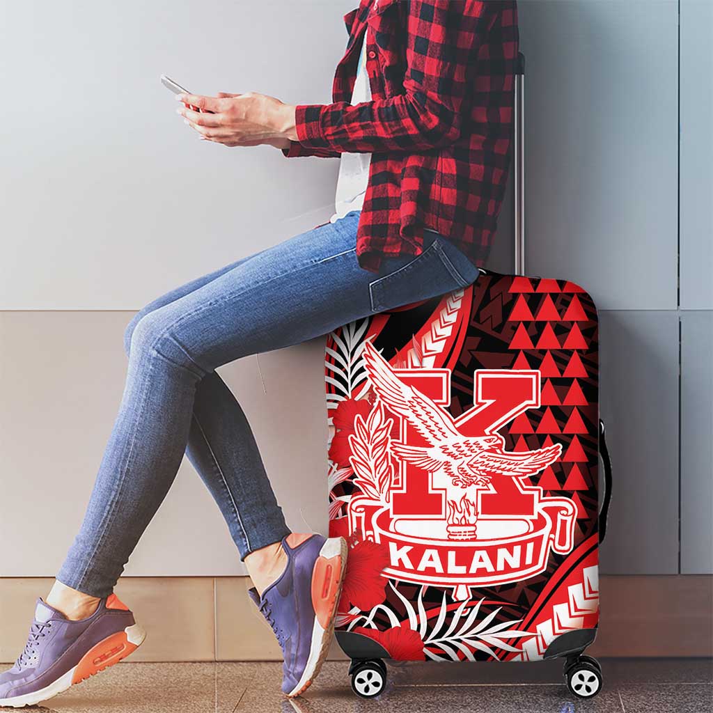 Hawaii Kalani High School Luggage Cover Tribal Tattoo With Hibiscus Flowers LT05 - Polynesian Pride