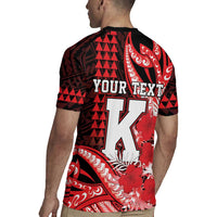 Personalised Hawaii Kalani High School Rugby Jersey Tribal Tattoo With Hibiscus Flowers