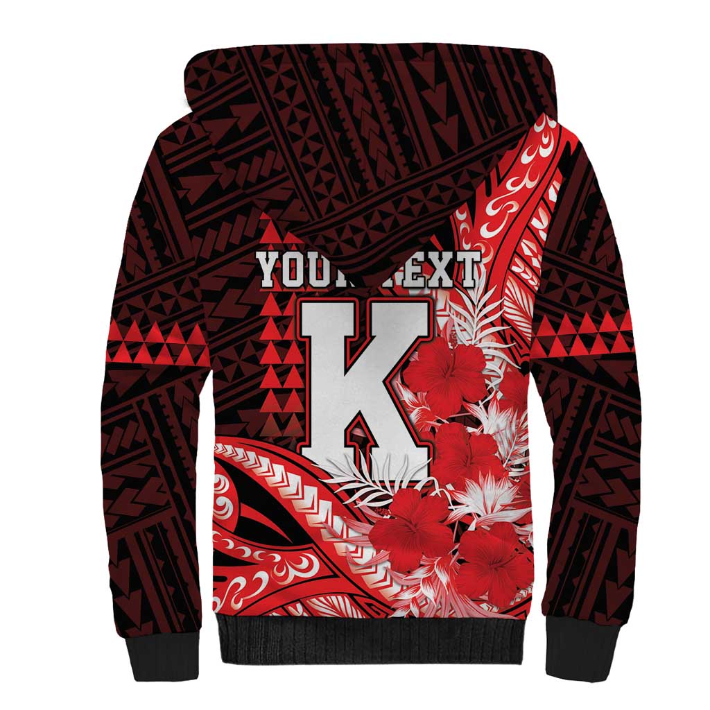 Personalised Hawaii Kalani High School Sherpa Hoodie Tribal Tattoo With Hibiscus Flowers LT05 - Polynesian Pride