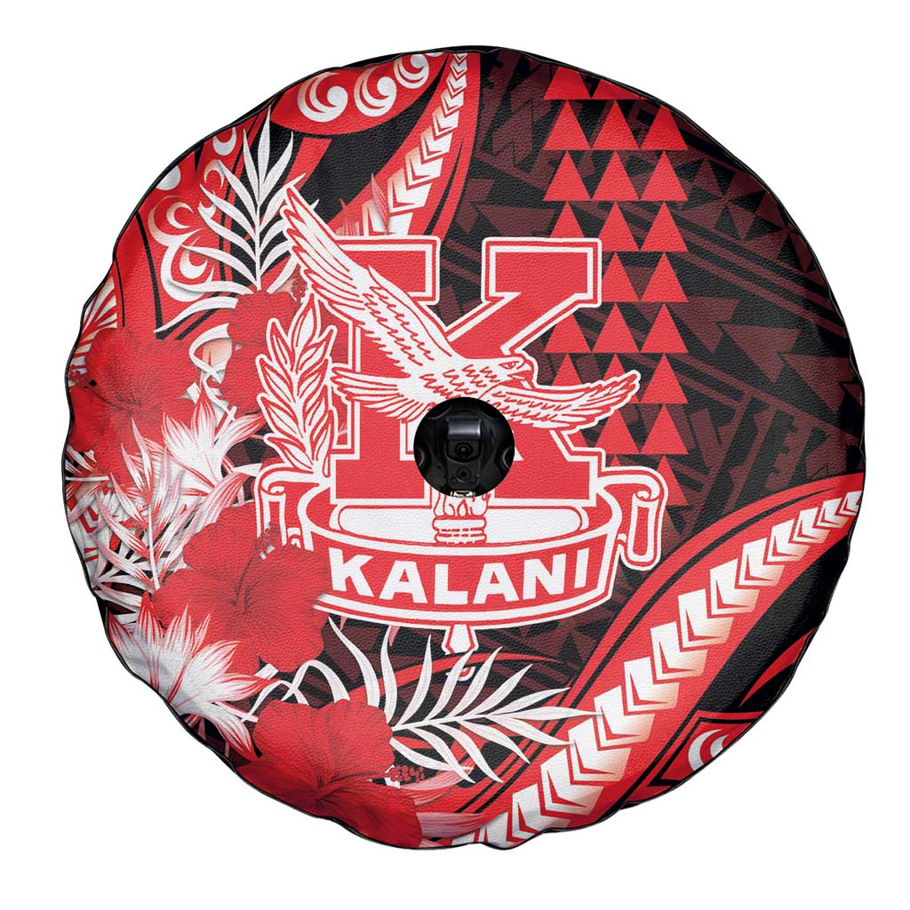 Hawaii Kalani High School Spare Tire Cover Tribal Tattoo With Hibiscus Flowers LT05 - Polynesian Pride