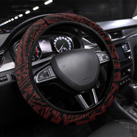 Hawaii Kalani High School Steering Wheel Cover Tribal Tattoo With Hibiscus Flowers