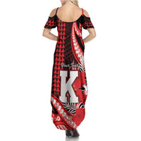 Personalised Hawaii Kalani High School Summer Maxi Dress Tribal Tattoo With Hibiscus Flowers LT05 - Polynesian Pride