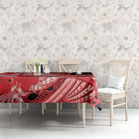 Hawaii Kalani High School Tablecloth Tribal Tattoo With Hibiscus Flowers