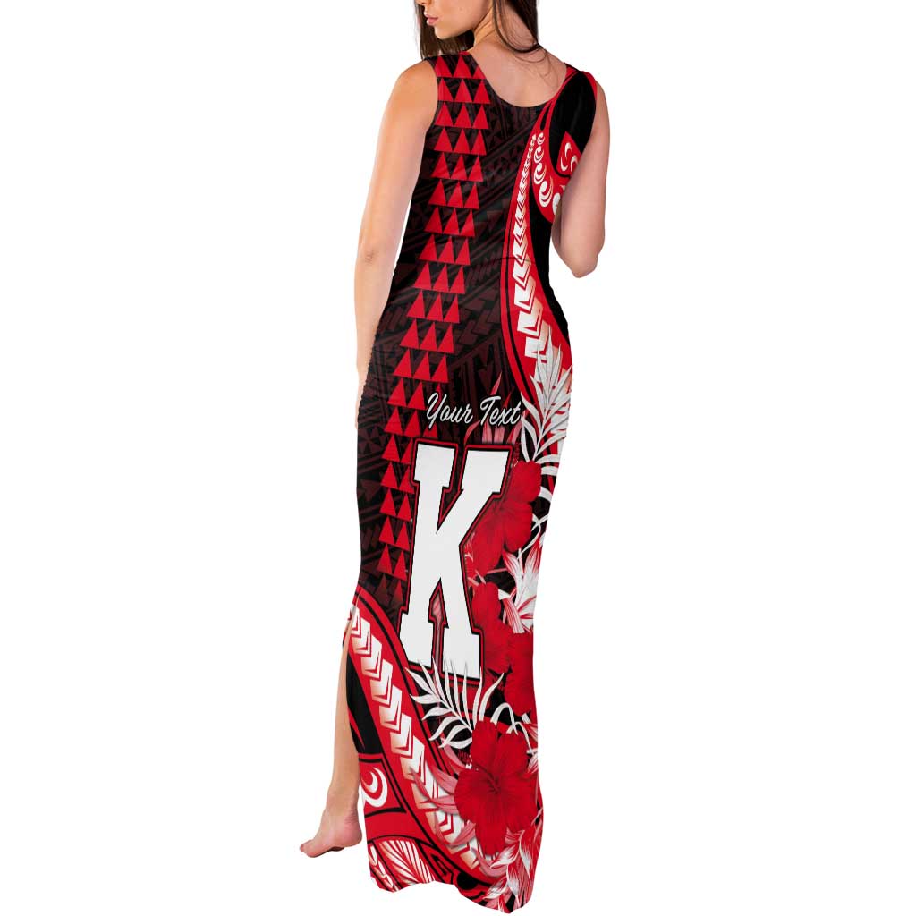 Personalised Hawaii Kalani High School Tank Maxi Dress Tribal Tattoo With Hibiscus Flowers LT05 - Polynesian Pride