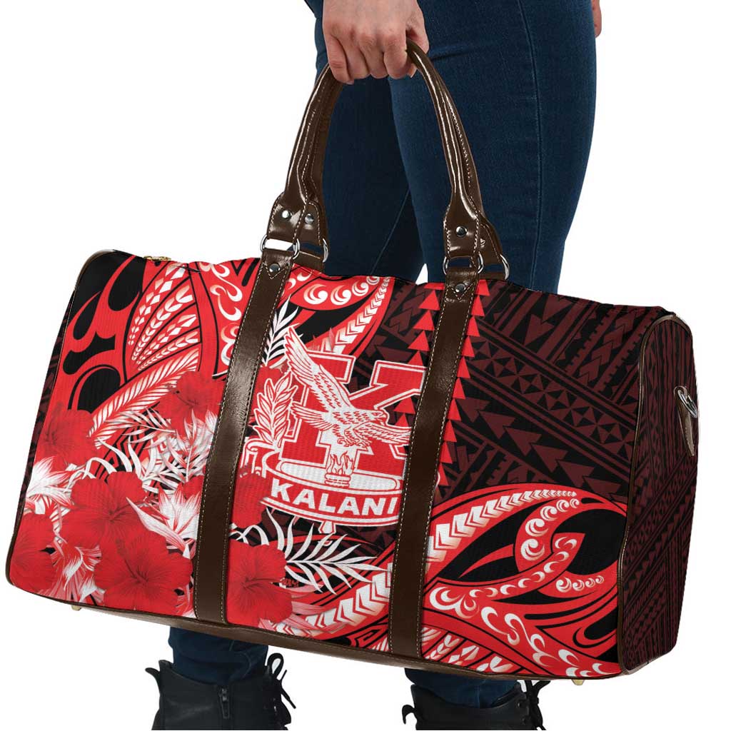 Hawaii Kalani High School Travel Bag Tribal Tattoo With Hibiscus Flowers