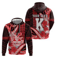 Personalised Hawaii Kalani High School Zip Hoodie Tribal Tattoo With Hibiscus Flowers LT05 - Polynesian Pride