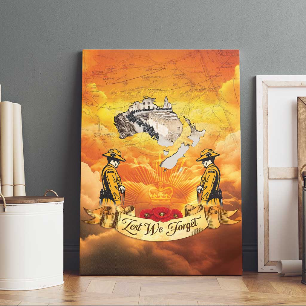 New Zealand And Australia ANZAC Day Canvas Wall Art Sinai Palestine Campaign Lest We Forget LT05 - Polynesian Pride